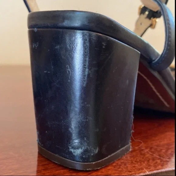 Louis Vuitton Vintage Dark Blue Monogram Mini Lin Sandal Size 35.5 - Picture 16 of 16